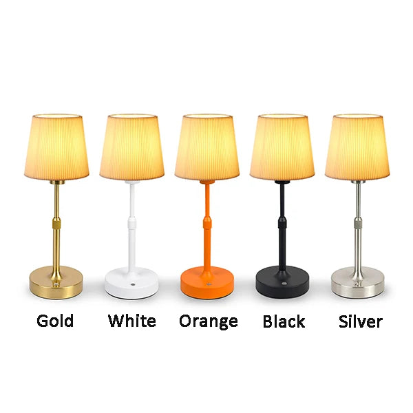 Rechargeable Touch Table Lamp | Replaceable E12 Bulb 2700K for Restaurant Hotel Room Bedside Decor Lighting