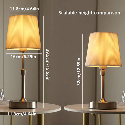 Rechargeable Touch Table Lamp | Replaceable E12 Bulb 2700K for Restaurant Hotel Room Bedside Decor Lighting