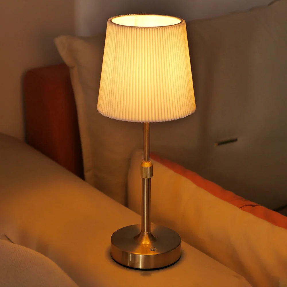 Rechargeable Touch Table Lamp | Replaceable E12 Bulb 2700K for Restaurant Hotel Room Bedside Decor Lighting