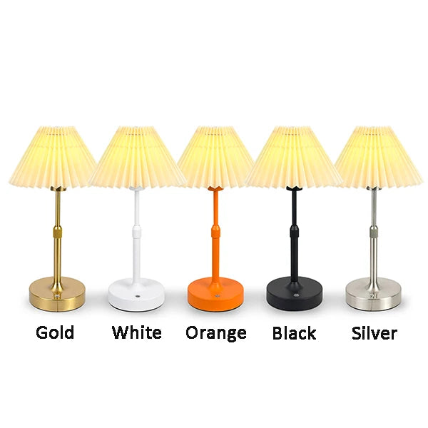 Rechargeable Touch Table Lamp | Replaceable E12 Bulb 2700K for Restaurant Hotel Room Bedside Decor Lighting