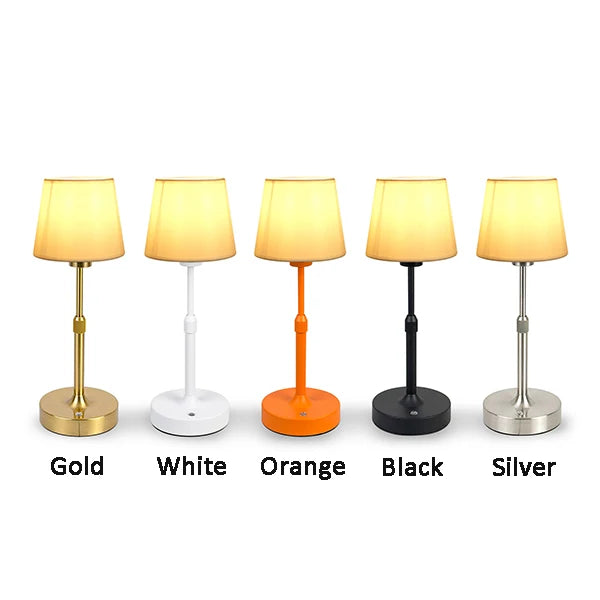 Rechargeable Touch Table Lamp | Replaceable E12 Bulb 2700K for Restaurant Hotel Room Bedside Decor Lighting
